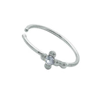Load image into Gallery viewer, Nostril Piercing Nasenring 925 Sterling Silber Kristall Kreuz weiß Glitzer Kugelenden - chic - net.de

