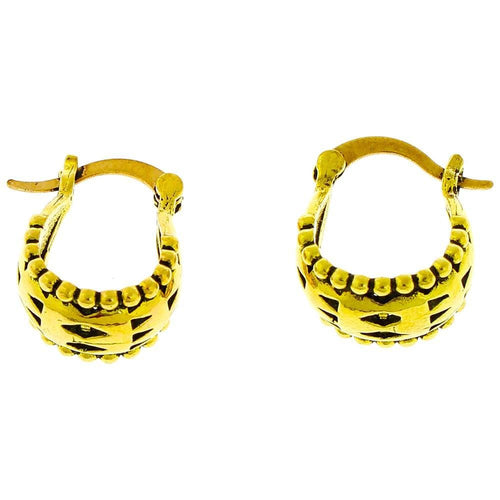 Ohrringe Bögen Dreiecke Punkterand Creolen Messing antik golden Tribal nickelfrei Piercing Schmuck - chic - net.de