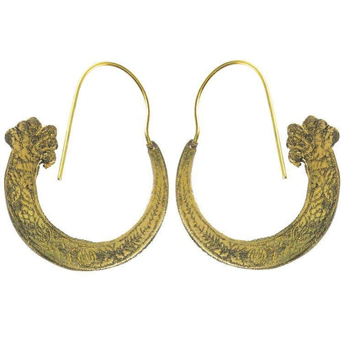 Ohrringe Halbkreis dunkel breiter Messing antik golden Ohrhänger nickelfrei Tribal Schmuck Brass - chic - net.de