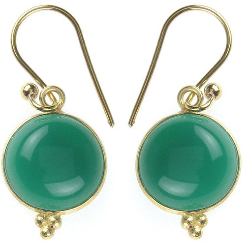 Ohrringe Jade Kreis Dreieck Messing antik golden Damen Ohrhänger nickelfrei Schmuck - chic - net.de