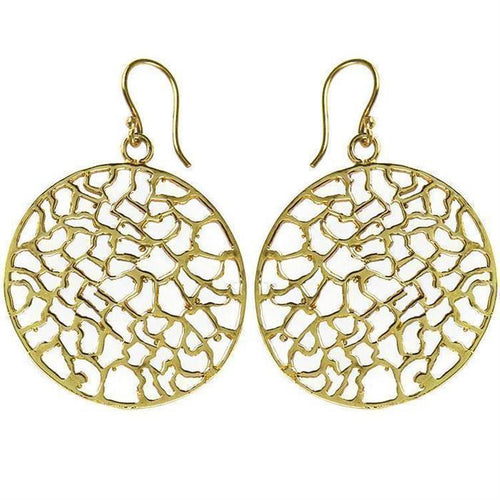 Ohrringe Kreis ungleichmäßig Muster Messing antik golden Tribal Ohrhänger nickelfrei Brass Piercing - chic - net.de
