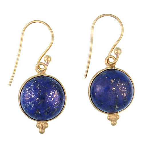 Ohrringe Lapis Kreis Dreieck Messing antik golden Damen Ohrhänger nickelfrei Schmuck - chic - net.de