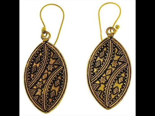 Ohrringe Mandel Zacken Punkte Sterne Bögen Messing antik golden nickelfrei Tribal Brass Ohrhänger - chic - net.de