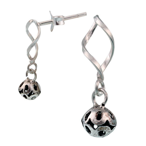 Ohrringe Silberohrringe 925er Sterling Silber Damen Ohrhänger Raute Kugel - chic - net.de