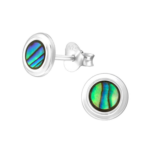 Ohrstecker 925 Silber E - Coat Muschel bunt rund - chic - net.de