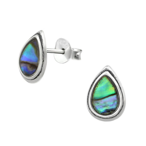 Ohrstecker 925 Silber E - Coat Muschel bunt Tropfen Träne - chic - net.de