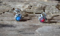 Load image into Gallery viewer, Ohrstecker 925 Silber Opal E - Coat oxidiert Muschel - chic - net.de

