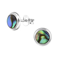 Load image into Gallery viewer, Ohrstecker 925 Silber rund E - Coat Abalone Farbwechsel - chic - net.de
