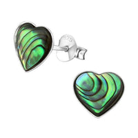 Load image into Gallery viewer, Ohrstecker 925 Sterling Silber Herz E - Coat Muschel Stein - chic - net.de
