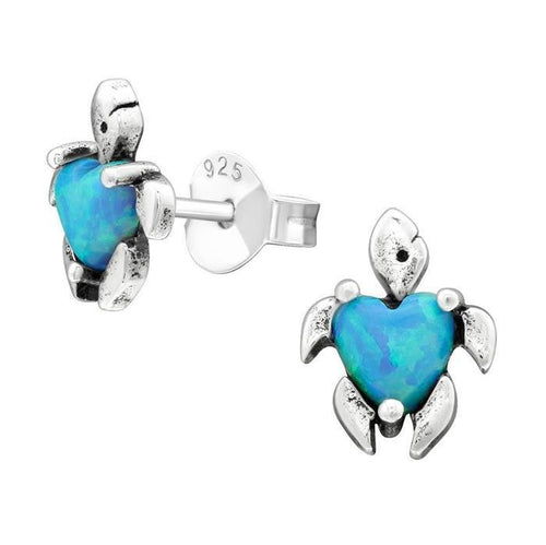 Ohrstecker 925 Sterling Silber Schildkröte Opal E - Coat - chic - net.de