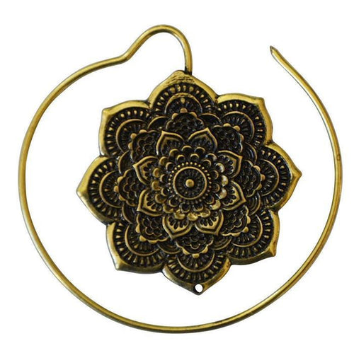 Piercing 10,5g Ohrgewicht Messing Mandala Blume Spirale - chic - net.de