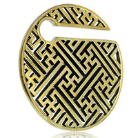 Load image into Gallery viewer, Piercing 38g Ohrgewicht Brass gold 8mm Kreis Labyrinth - chic - net.de
