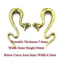 Cargar imagen en el visor de la galería, Piercing Ohrgewicht 14g Messing Schlange Spike 7.6mm - chic - net.de
