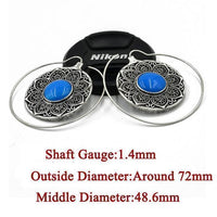 Load image into Gallery viewer, Piercing Ohrgewicht White Brass Blume Stein blau Spirale - chic - net.de
