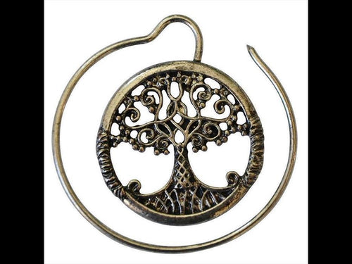 Piercing Ohrhänger White Brass Spirale Baum des Lebens - chic - net.de