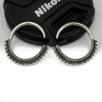 Load image into Gallery viewer, Piercing White Brass Hoop silber 3mm Creole Punkte Hook - chic - net.de
