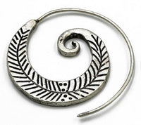 Load image into Gallery viewer, Piercing White Brass Spirale silber 1,43mm Farn Hook - chic - net.de
