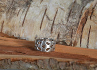 Cargar imagen en el visor de la galería, Ring Lochmuster Kreise Ellipsen 925er Sterling Silber - chic - net.de

