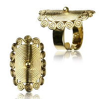 Load image into Gallery viewer, Ringe verstellbar Messing überlappend antik golden breit oder schmal - chic - net.de
