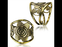 Load image into Gallery viewer, Ringe verstellbar Messing überlappend antik golden breit oder schmal - chic - net.de
