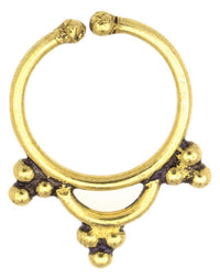 Load image into Gallery viewer, Septum Fake Piercing Nasenringe Bogen drei Spitzen Messing goldfarben antik exotisch - chic - net.de
