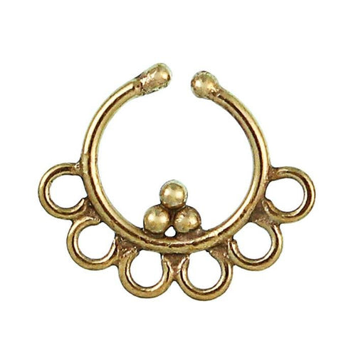 Septum Fake Piercing Nasenringe Bögen Dreieck Messing goldfarben nickelfrei antik exotisch Ohrring - chic - net.de