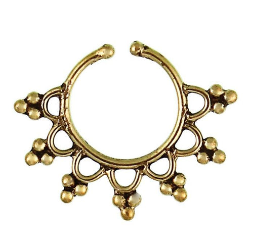 Septum Fake Piercing Nasenringe Bögen Dreiecke Messing goldfarben nickelfrei antik exotisch Ohrring - chic - net.de