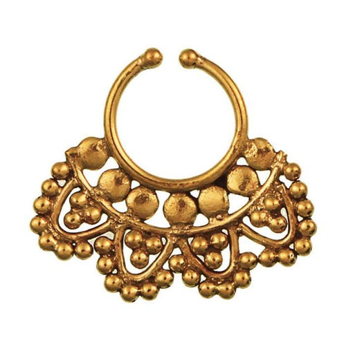 Septum Fake Piercing Nasenringe Kreise Bögen breit Messing golden nickelfrei antik - chic - net.de