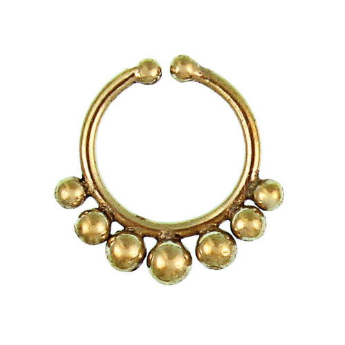 Septum Fake Piercing Nasenringe Kugeln Messing Tribal goldfarben nickelfrei antik Ohrring - chic - net.de