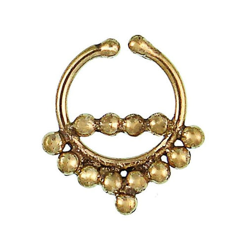 Septum Fake Piercing Nasenringe Linie Kugeln Messing goldfarben nickelfrei antik Ohrring - chic - net.de