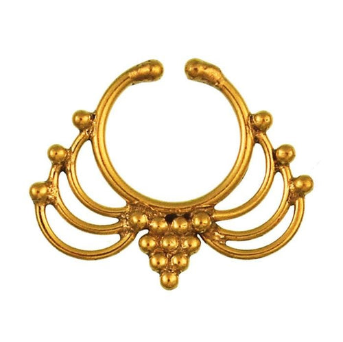 Septum Fake Piercing Nasenringe Traube Bögen Messing golden nickelfrei antik - chic - net.de
