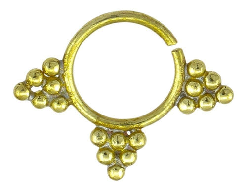 Septum Piercing Nasenringe drei Spitzen Messing Tribal goldfarben nickelfrei antik exotisch Ohrring - chic - net.de