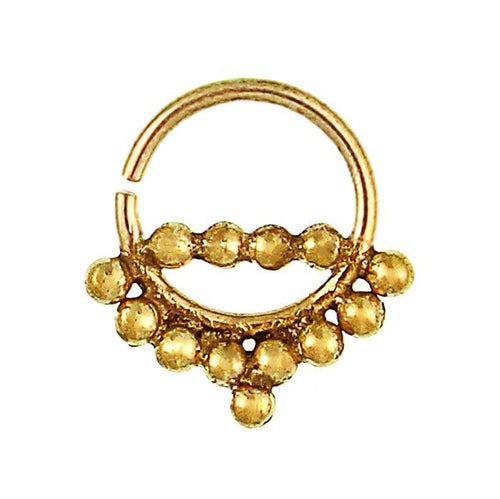 Septum Piercing Nasenringe Linie Kugeln Messing Tribal goldfarben nickelfrei antik Ohrring - chic - net.de