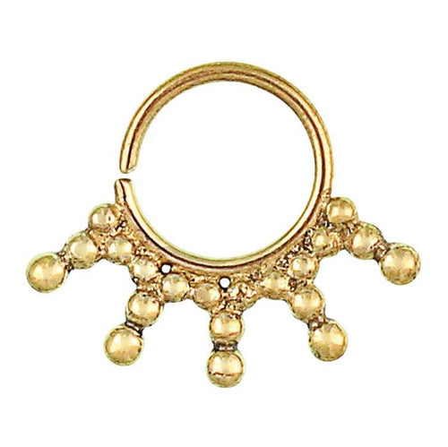 Septum Piercing Nasenringe Punkte Linie Messing Tribal goldfarben nickelfrei antik exotisch Ohrring - chic - net.de