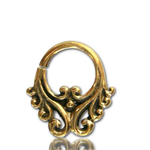 Septum Piercing Nasenringe verschnörkelt Wellen 1 mm goldfarben nickelfrei antik exotisch Ohrring - chic - net.de