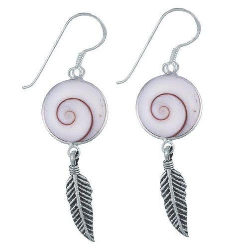 Shivaauge Kreis Silber Feder Ohrringe 925er Silber Silberohrringe Shiva Auge - chic - net.de