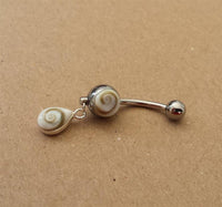 Load image into Gallery viewer, Shivaauge Piercing Tropfen Anhänger Bananen - Piercing 925er Sterling Silber Shiva Auge Bauchnabel - chic - net.de
