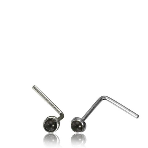 Silber Nasenstecker 0,8 mm Nostril Amethyst rund L - Form Nasenpiercing - chic - net.de