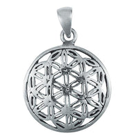 Load image into Gallery viewer, Silberanhänger 16 mm Blume des Lebens Anhänger 925er Sterling Silber glänzend - chic - net.de
