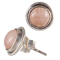 Load image into Gallery viewer, Silberohrstecker Rosenquarz rund Ohrringe Ohrstecker Damen Ohrring Stecker 925er Sterling Silber - chic - net.de
