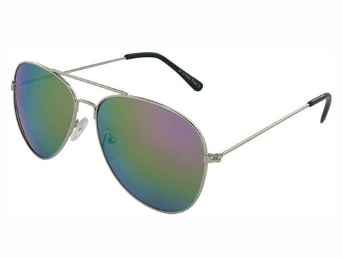 Sonnenbrille Unisex Pilotenbrille Pornobrille verspiegelt Spiegelbrille Fliegerbrille getönt 400UV Blau Grün Violett - chic - net.de