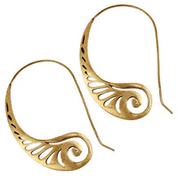 Load image into Gallery viewer, Spiralen Ohrringe Brass halbrund Spirale Wellen antik golden Tribal Piercing - chic - net.de
