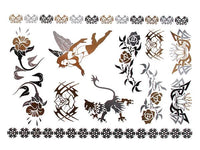 Load image into Gallery viewer, Tattoo golden silbern temporär Motivbogen Klebetattoos Rosen Fee Löwe Schmuck Tattoos - chic - net.de
