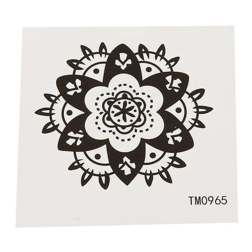 Tattoo klein Blume Blüte spitz verziert schwarz weiß einzeln 1 Bogen - chic - net.de