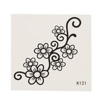 Load image into Gallery viewer, Tattoo klein Ranke verzweigt Blüten Blume einfach schwarz einzeln 1 Bogen - chic - net.de
