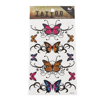 Load image into Gallery viewer, Tattoo Schmetterlinge bunt Tribal Verzierungen symmetrisch schwarz 10 Motive 1 Bogen - chic - net.de
