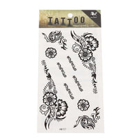 Load image into Gallery viewer, Tattoo schwarz Blumen Blüten Schnörkel lang kurz Finger Tattoo temporär Klebetattoos - chic - net.de
