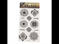 Load image into Gallery viewer, Tattoo schwarz Ornamente Mandala Symmetrie verschiedene Designs temporär Klebetattoos - chic - net.de
