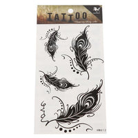 Load image into Gallery viewer, Tattoo schwarz Pfau Federn detailliert geschwungen groß klein temporär Klebetattoos - chic - net.de
