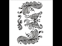 Load image into Gallery viewer, Tattoo schwarz Schmetterling verziert Ornament Tropfenform temporär Klebetattoos - chic - net.de
